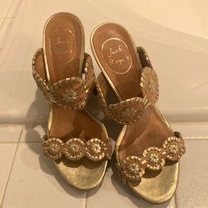 Jack Rogers Luccia Leather Wedge  size 6.5 gently worn in very good condition